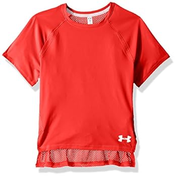 【中古】【輸入品・未使用】Under Armour Girls' Infinity T-Shirt, Neon Coral (985)/White, Youth X-Small