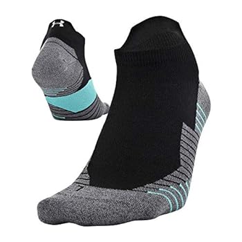 【中古】【輸入品・未使用】Under Armour Run 2.0 No Show Tab Socks, 1-Pair, Black/Desert Sky Blue, Medium