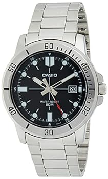 【中古】【輸入品・未使用】Casio MTP-VD01D-1EV メンズ エンティサー ステンレススチール ブラックダイヤル カジュアル アナログ スポーティウォッチ