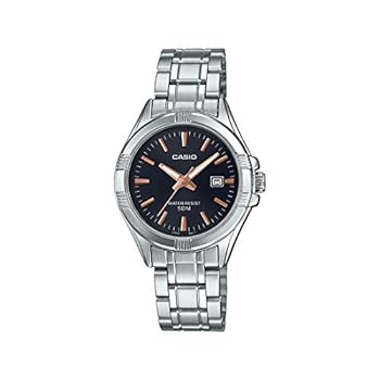 【中古】【インポート品・未当て嵌める】Casio #LTP1308D-1A2V レディース ステンレス鋼スチール写真 アナログ逢い引き ブラックダイヤルウォッチ