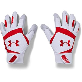 【中古】【輸入品・未使用】Under Armour Men's Yard 20 Baseball Gloves , White (102)/Red , Large|スカイマーケットプラス