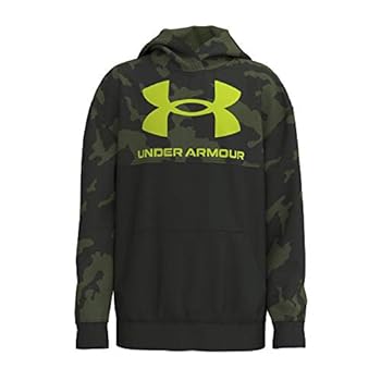 【中古】【輸入品・未使用】Under Armour Boys' Rival Logo Hoodie, Baroque Green, YXL