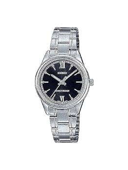 【中古】【輸入品・未使用】Casio LTP-V005D-1B2 レディース ステンレススチール ローマブラックダイヤル 3針アナログドレスウォッチ