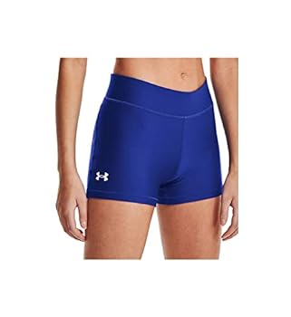 【中古】【輸入品・未使用】Under Armour Women's HeatGear Armour Mid Rise Shorty , Royal Blue (400)/White , Large