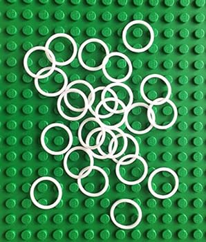 【中古】【インポート品・未当て嵌める】LEGO Technic NEW 25 pcs SMALL WHITE RUBBER BAND BELT PACK Tiny Little Elastic Round Cross Section