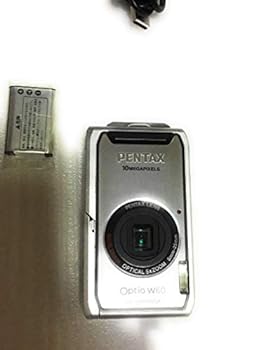 【中古】【似つかわしい】PENTAX デジタル写真機 OPTIO (オプティオ) W60 しろがね色 1000万絵素 光学5倍望遠レンズ OPTIOW60S