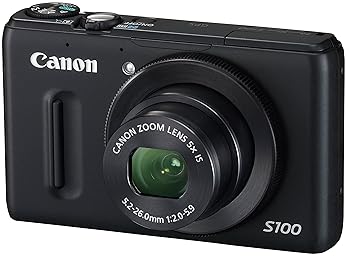 【中古】【似つかわしい】Canon デジタル写真機 PowerShot S100 黒いこと PSS100(BK) 1210万絵素 広角24粍 光学5倍望遠レンズ 3.0型TFT液晶色つや管する