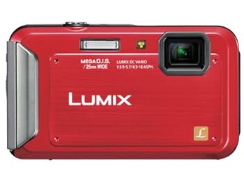 【中古】【好いたらしい】パナソニック デジタル写真機 ルミックス 雨合羽青写真 シャイニーレッド DMC-FT20-R