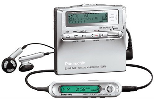 【中古】【人並み外れたに好いたらしい】Panasonic SJ-MR240-S 携帯型MD電気蓄音機 しろがね色