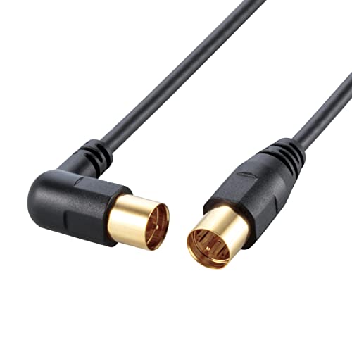 【中古】【非常に良い】エレコム アンテナケーブル 2.5C スリムタイプ F型端子 差込式L字-差込式ストレート型 7m ブラック AV-ATLS70BK