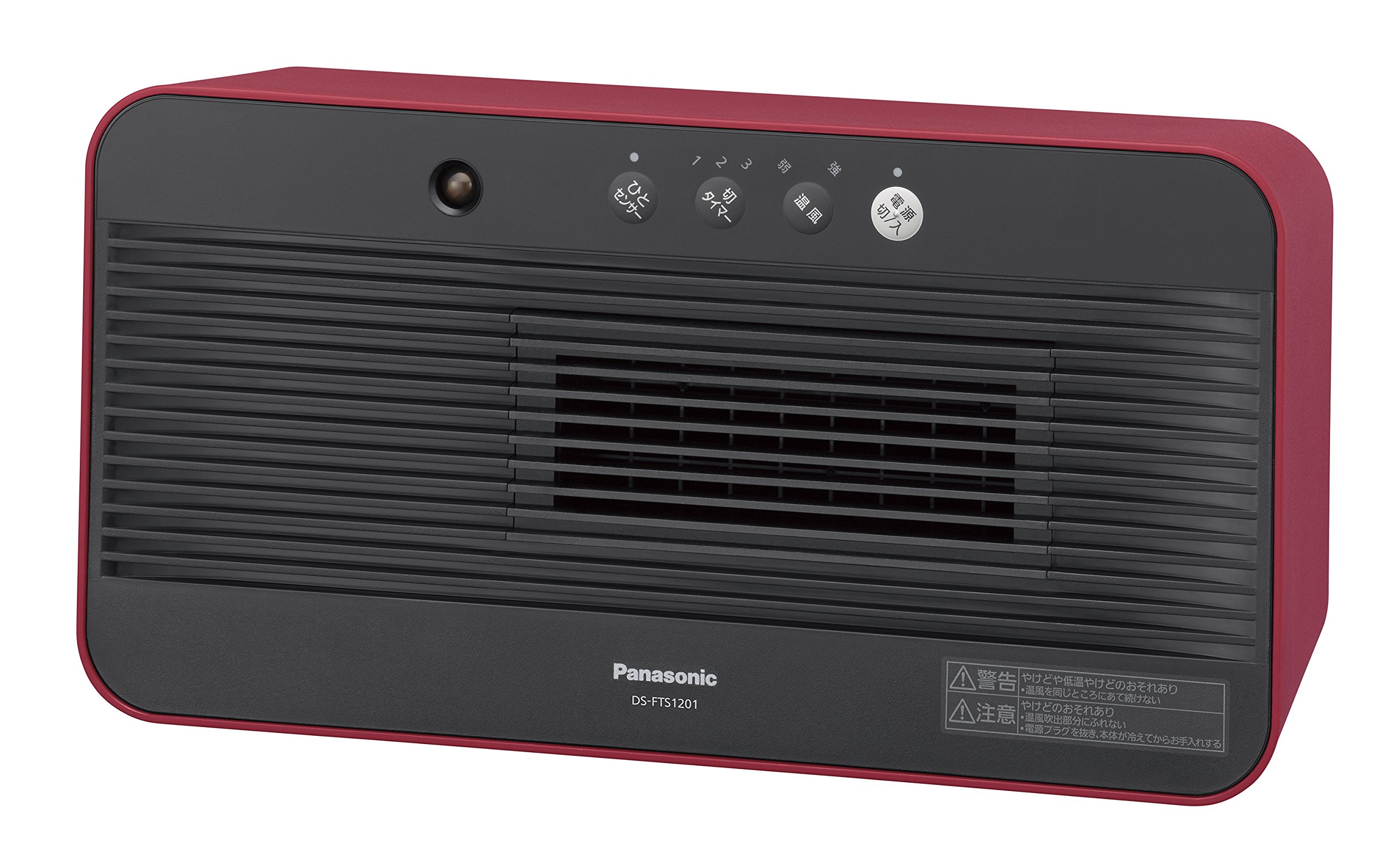 【中古】【非常に良い】パナソニック コンパクトセラミックファンヒーター ひとセンサー付 レッド DS-FTS1201-R
