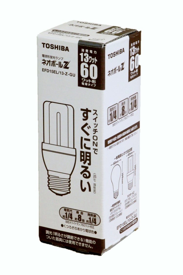 【中古】【非常に良い】東芝 ネオボールZ 電球形蛍光ランプ 電球60ワットタイプ 電球色 EFD15EL/13-Z-GU｜スカイマーケットプラス