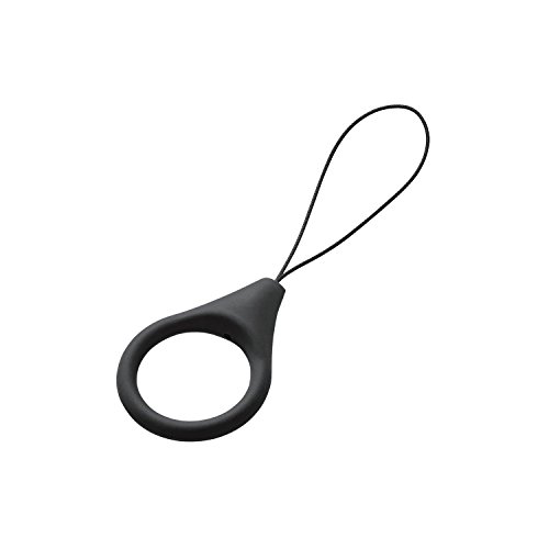 【中古】【非常に良い】エレコム ストラップ リングストラップ 携帯 スマホ スマホ用 Lサイズ 内径22mm [指が滑りにくいシリコン製] ブラック P-STF01LBK