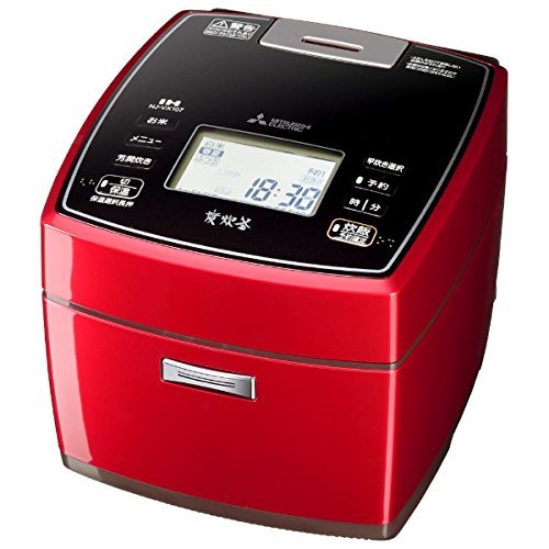 【中古】【人並み外れたに好いたらしい】三菱電機 IHジャー炊飯器 備長炭炭炊釜 5.5合炊き ルビー赤いこと NJ-VX107-R