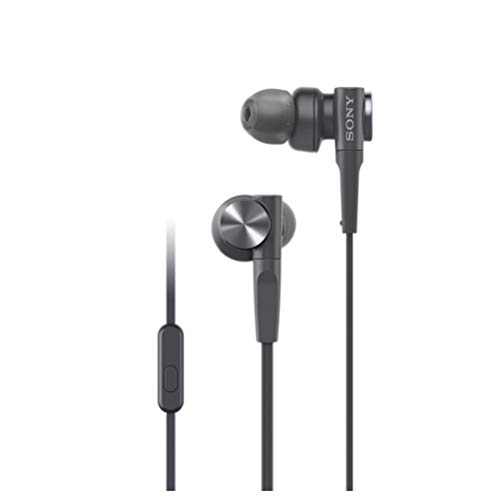【中古】【非常に良い】ソニー イヤホン 重低音モデル MDR-XB55AP : カナル型 リモコン・マイク付き ブラック MDR-XB55AP B
