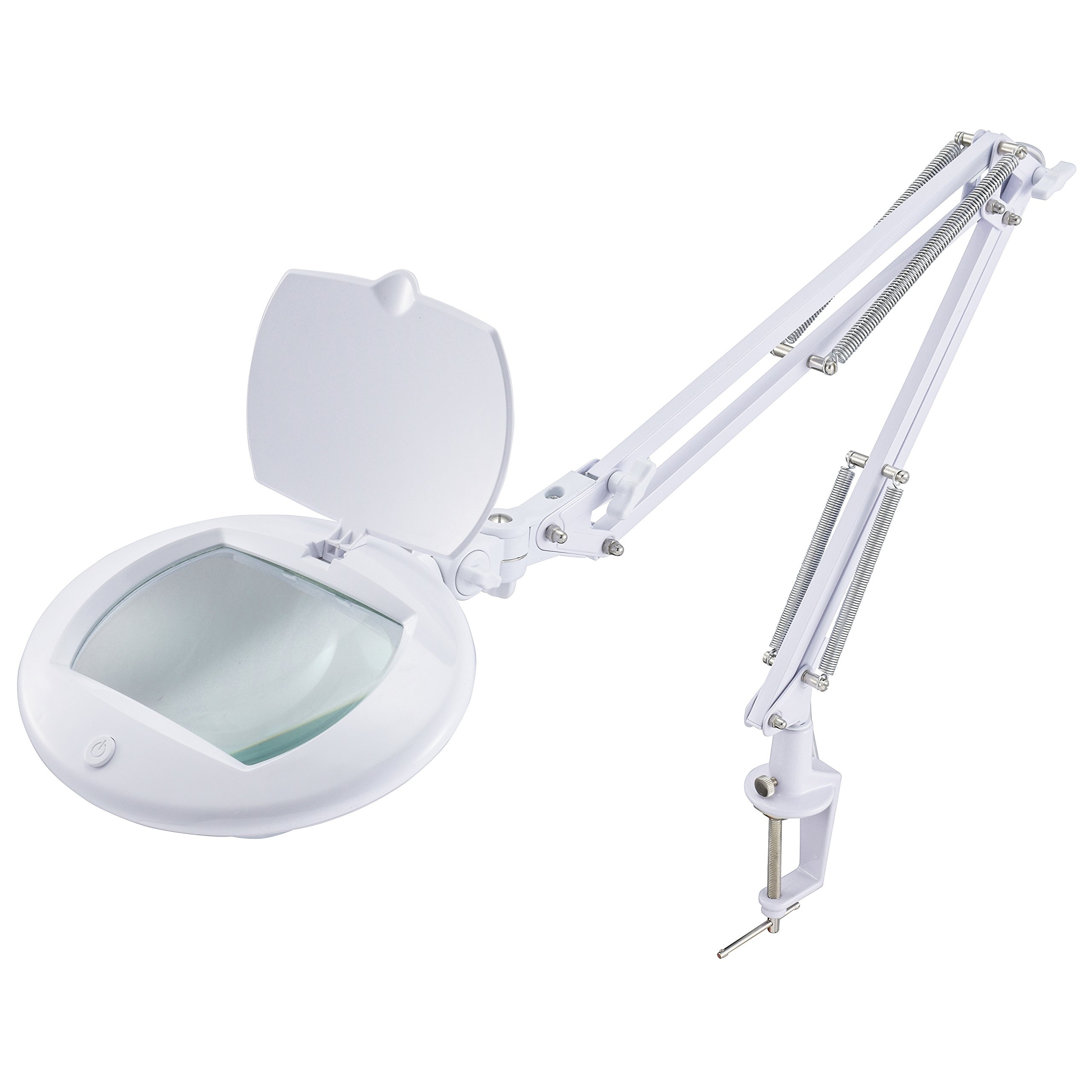 【中古】【非常に良い】OHMルーペ付きLEDアームライト エルズーム [品番]07-8133 AS-L8095-2B-W ホワイト