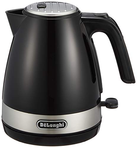 【中古】【非常に良い】DeLonghi(デロンギ) DeLonghi電気ケトル アクティブ シリーズ KBLA1200J-BK イタリアンデザイン 1.0L ワンプッシュオープン 異物混入防止フィルタ 見やすい水量計 電