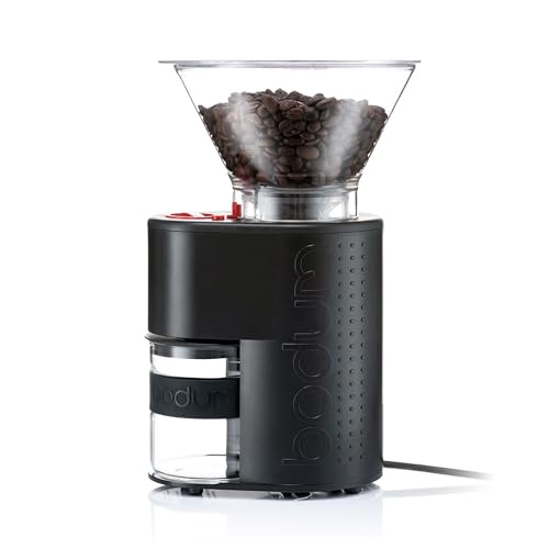 【中古】【非常に良い】BODUM ボダム コーヒーミル 電動ミル BISTRO ビストロ 電動式コーヒーグラインダー ブラック コニカル刃 挽きムラ防止 静電気防止 静音 挽き目調節 【正規品】 10903-01JP-3