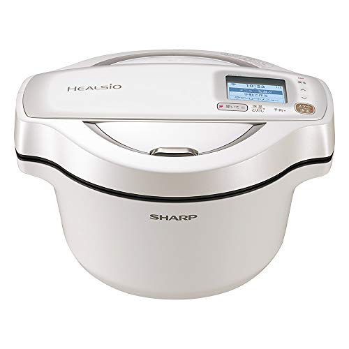 【中古】【非常に良い】シャープ ヘルシオ ホットクック 電気調理鍋 無水鍋 1.6L 2~4人用 スマホ連携 ホワイト KN-HW16E-W