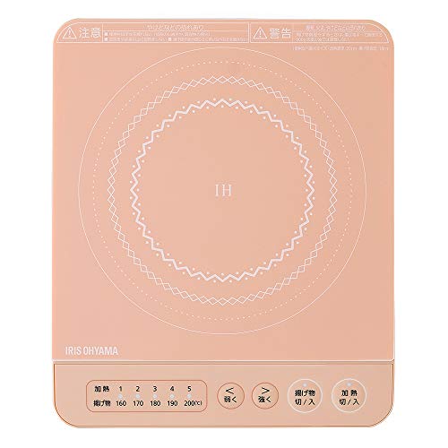 【中古】【非常に良い】アイリスオーヤマ(IRIS OHYAMA) IHコンロ 1口 IHクッキングヒーター 1000W 卓上 デザイン IHK-T38-P ピンク
