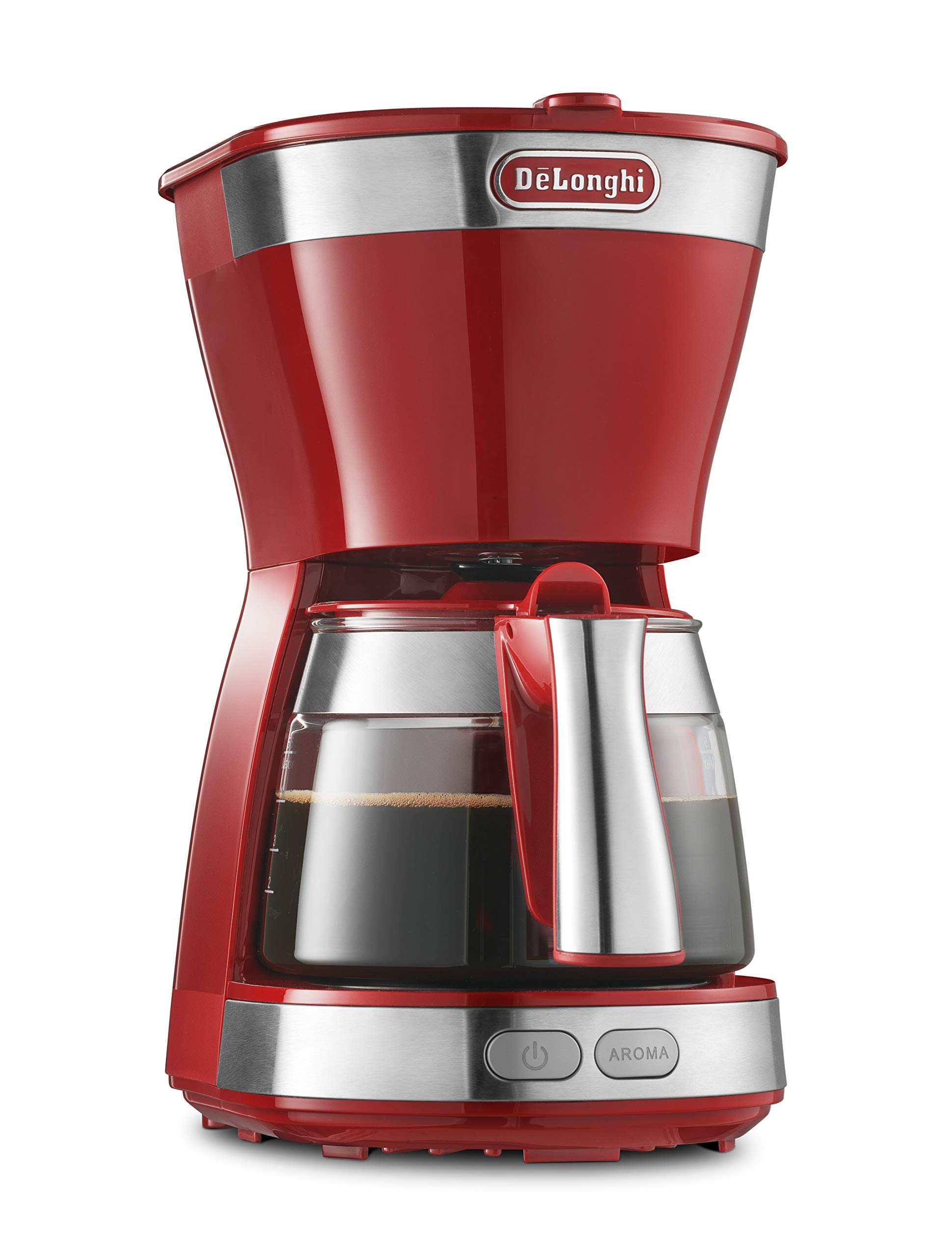 【中古】【非常に良い】DeLonghi(デロンギ) DeLonghiドリップコーヒーメーカー アクティブ ICM12011J-R レギュラーコーヒー 5杯用 ペーパーレスフィルター [パッションレッド] ファミリー登録で｜スカイマーケットプラス