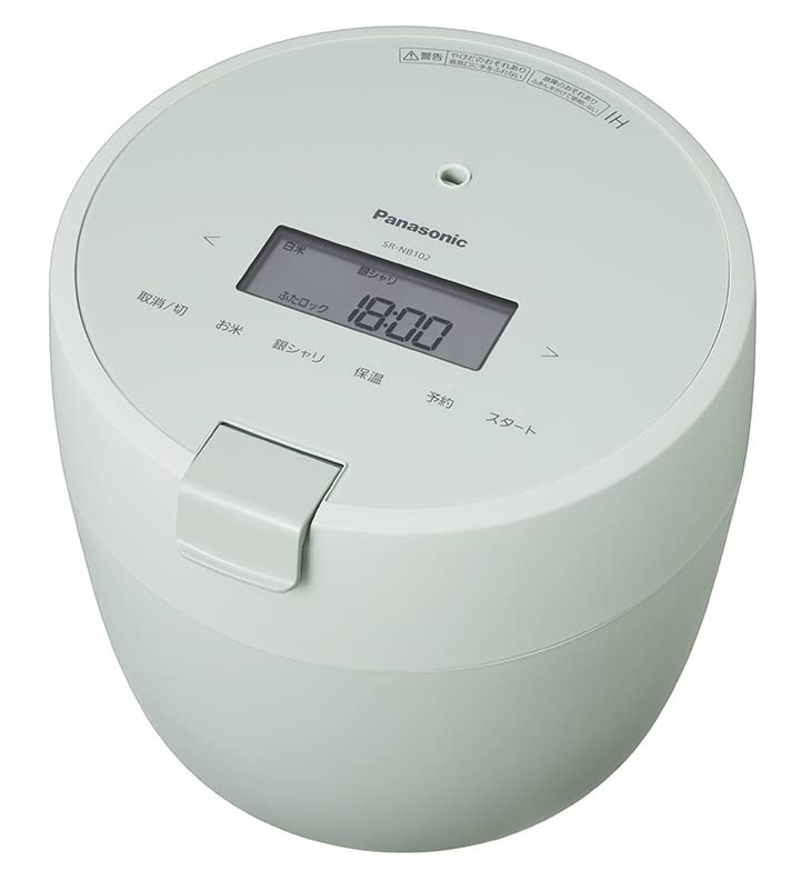 【中古】【非常に良い】パナソニック 炊飯器 5合 圧力IH コンパクトサイズ ふた食洗機対応 グリーン SR-NB102-G｜スカイマーケットプラス