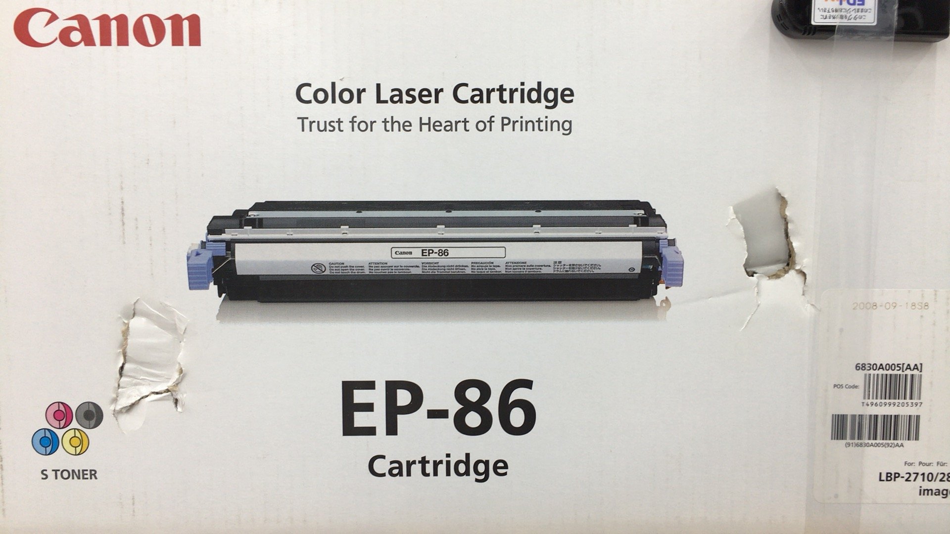 【中古】【非常に良い】CANON EP-86 黒 純正品 CN-EP-86BKJ