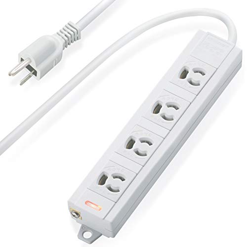 【中古】【非常に良い】エレコム 電源タップ マグネット付 抜け止めコンセント 壁取付用固定フック付 3P-2P変換アダプタ付 4個口 3m T-ECOH3430NM