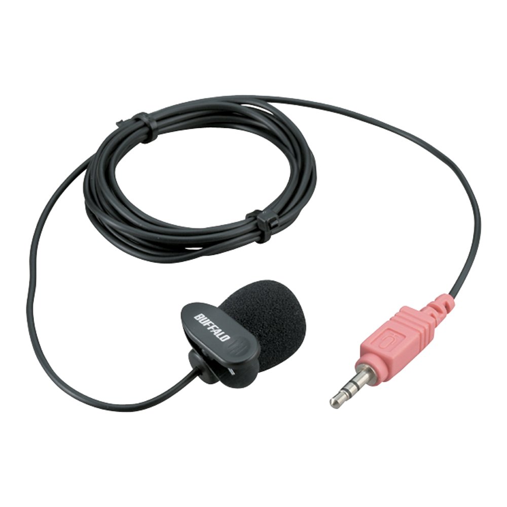 【中古】【非常に良い】バッファロー BUFFALO マイクロフォン AUX ミニクリップ ブラック BSHSM03BK