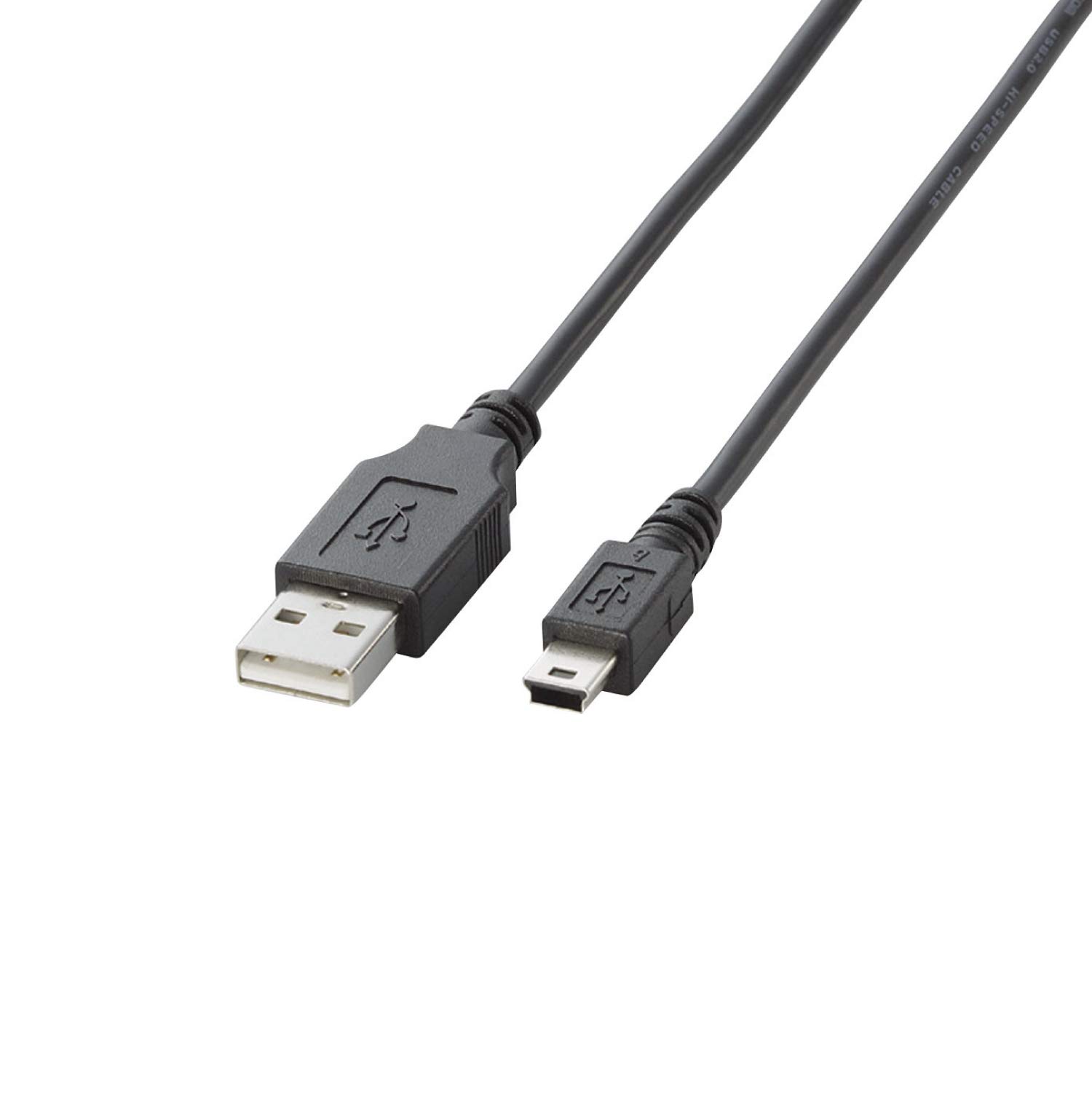 【中古】【非常に良い】エレコム USBケーブル 【miniB】 USB2.0 (USB A オス to miniB オス) ノーマル 5m ブラック U2C-M50BK