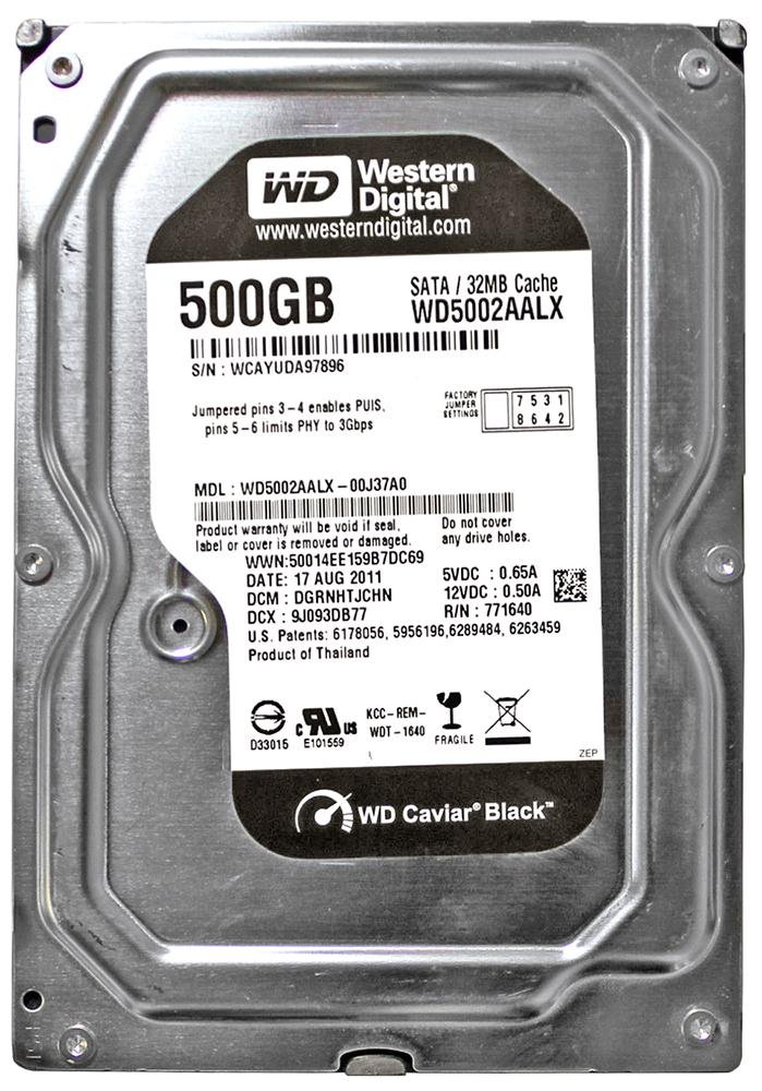 【中古】【人並み外れたに好いたらしい】Western Digital CaviarBlack 3.5inch 7200rpm 500GB 32MB SATA 6.0Gbps WD5002AALX