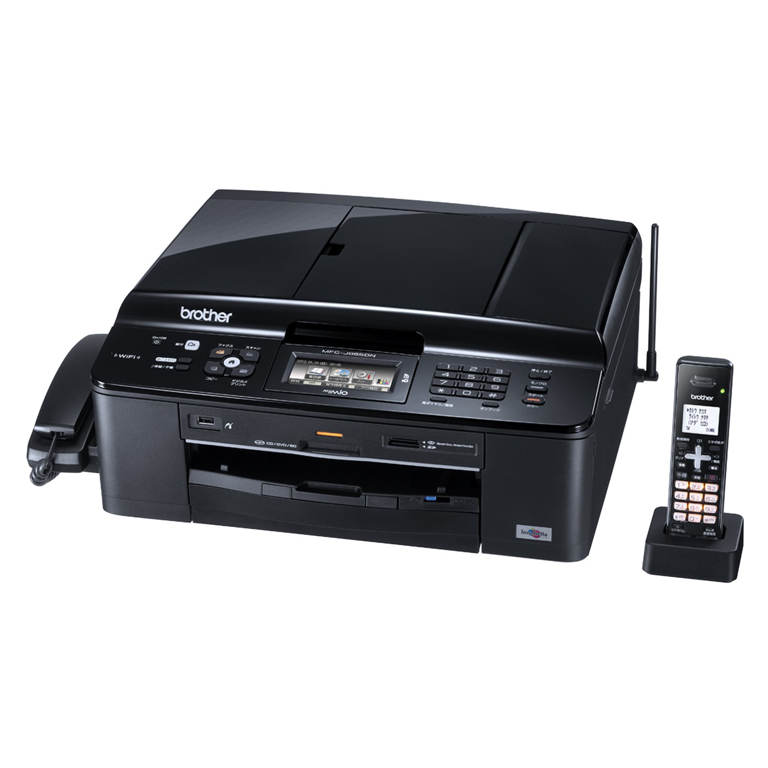 【中古】【人並み外れたに好いたらしい】BROTHER A4インクジェットFAX結びあわせる機 MyMio デジタル子機1台 MFC-J955DN プリンタ複合機-パソコン・周辺機器