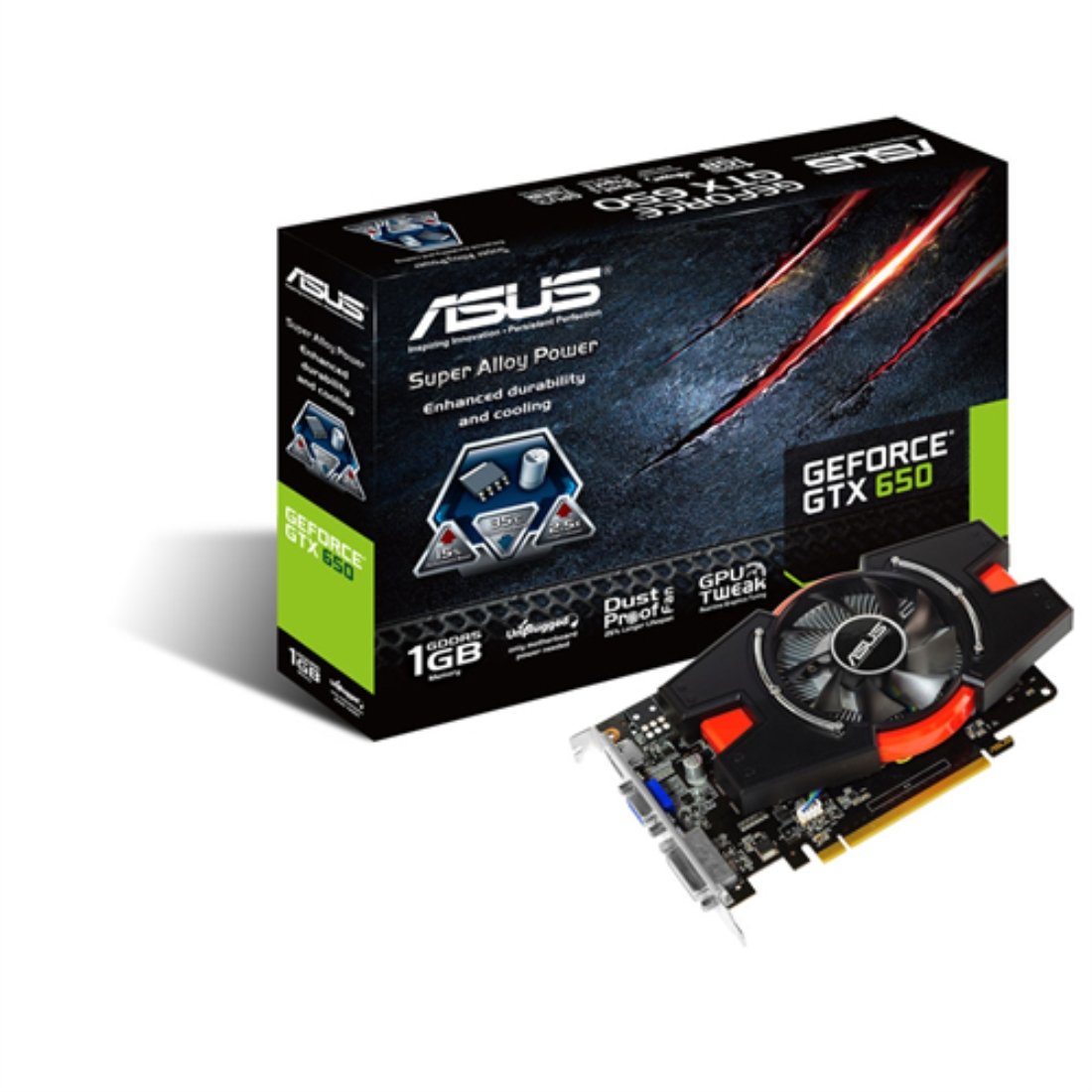【中古】【非常に良い】ASUSTek社製 NVIDIA GeForce GTX650 GPU搭載ビデオカード(オーバークロックモデル) GTX650-E-1GD5｜スカイマーケットプラス