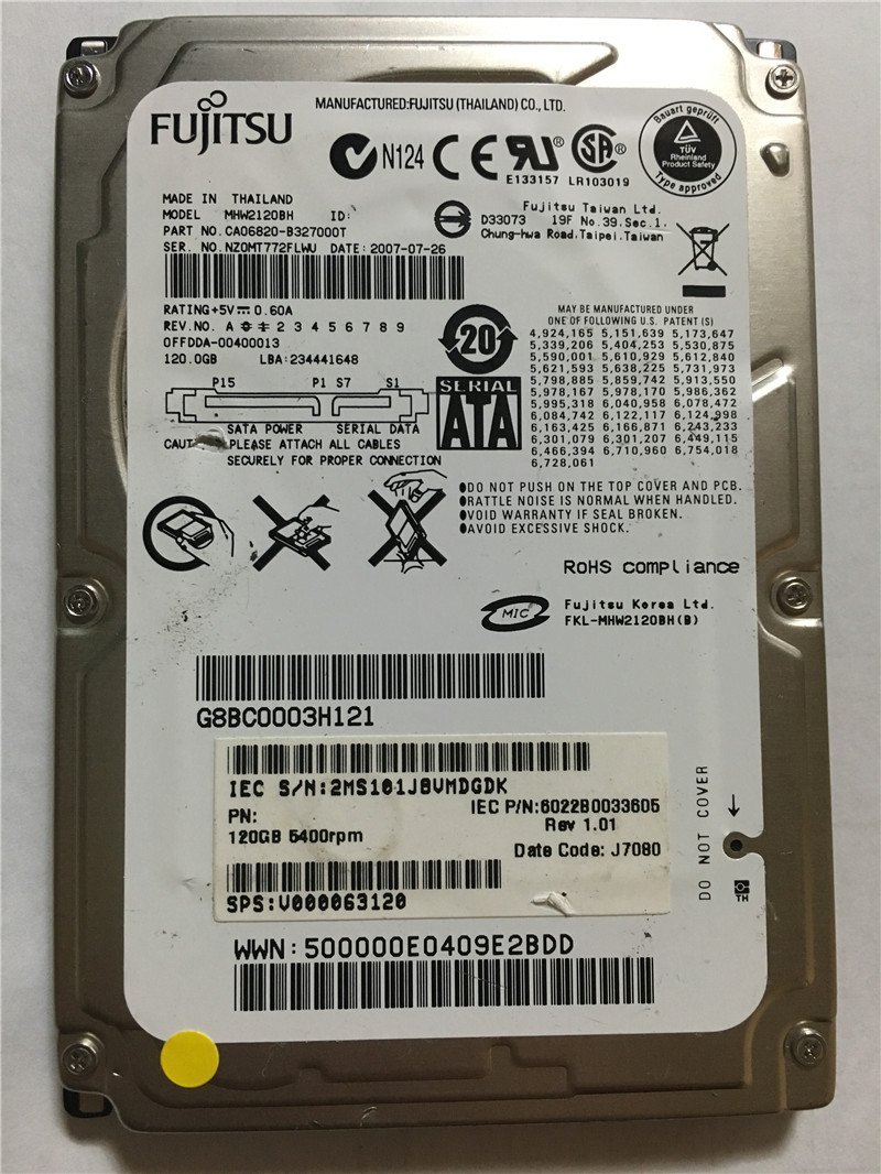 【中古】【人並み外れたに好いたらしい】富士通 FUJITSU()MHW2120BH (120GB S-ATA) 2.5in内蔵用HDD