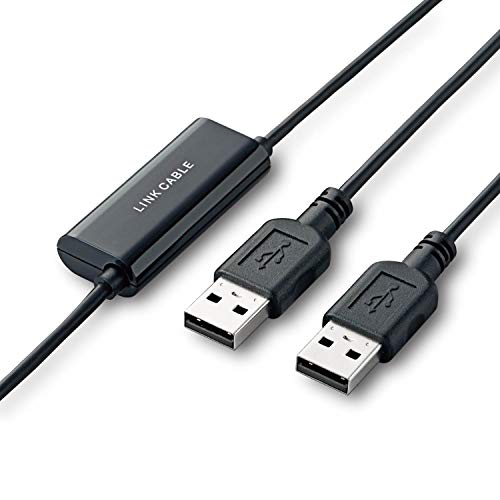 【中古】【非常に良い】エレコム リンクケーブル PC自動切替器 引越し等のデータ移行に 【コピー&ペースト/ドラッグ&ドロップ対応】 ブラック UC-TV3BK