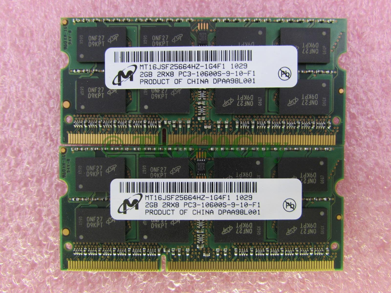 【中古】【非常に良い】Micron 4GB 2GBx2 PC3-10600S DDR3 1333 非ECC 非バッファー ノートパソコンメモリーキット｜スカイマーケットプラス