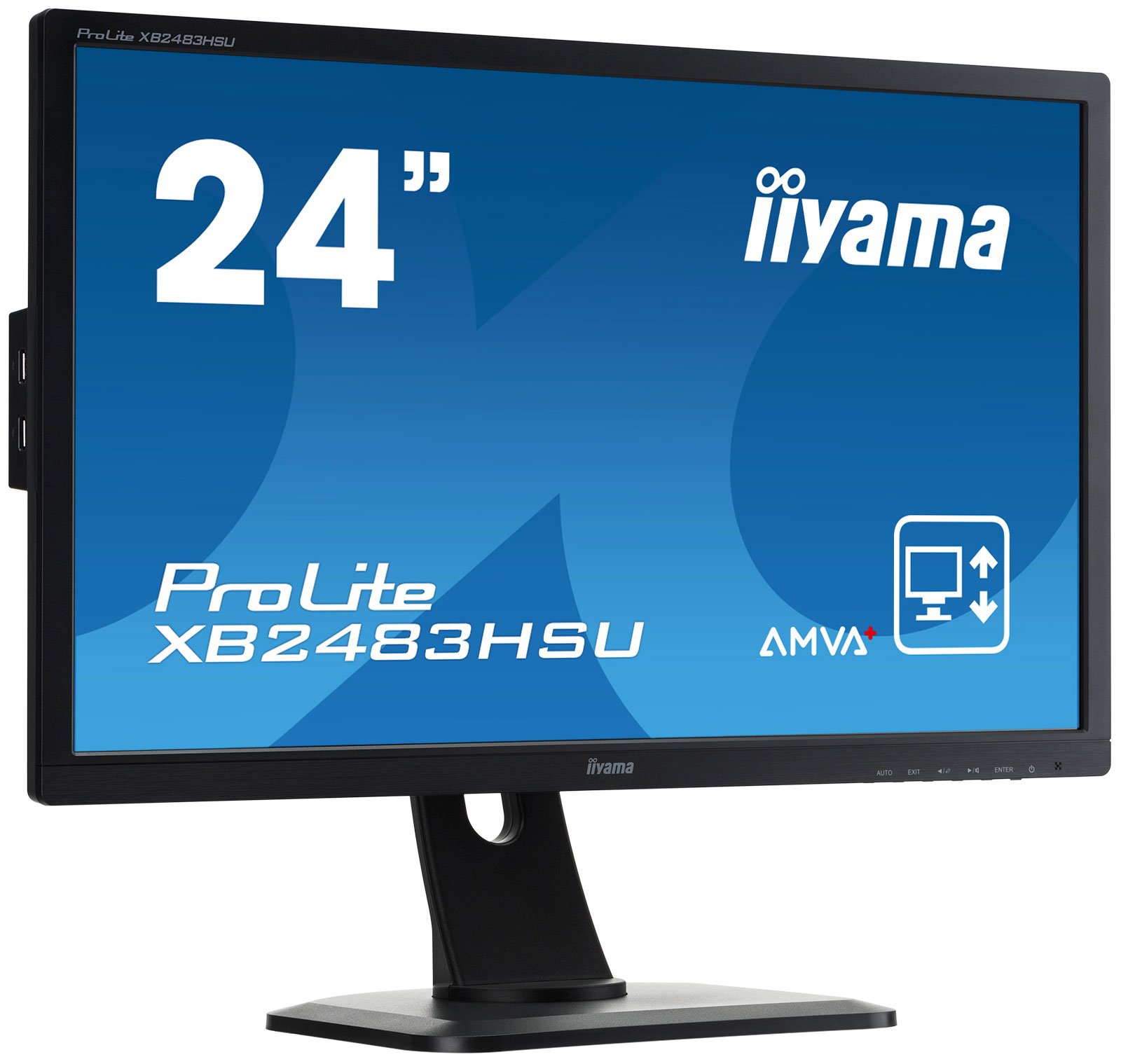 【中古】【非常に良い】iiyama AMVA+パネル搭載 WLEDバックライト24型ワイド液晶ディスプレイ XB2483HSU-B1