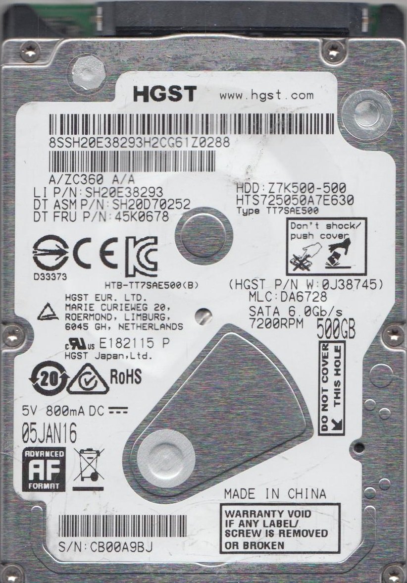 【中古】【非常に良い】Hitachi HTS725050A7E630 500.0GB 7200RPM 2.5 7mm SATA ハードドライブ|スカイマーケットプラス