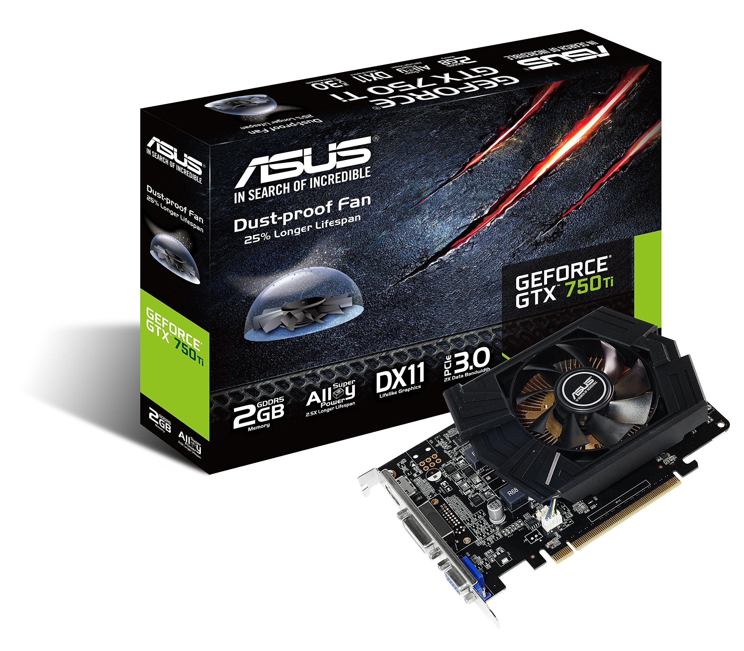 【中古】【非常に良い】ASUS グラフィックボード GeForce GTX750TI 搭載 GDDR5 2GB GTX750TI-PH-2GD5