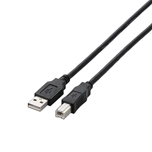 【中古】【非常に良い】エレコム USBケーブル 【B】 USB2.0 (USB A オス to USB B オス) 5m ブラック U2C-BN50BK