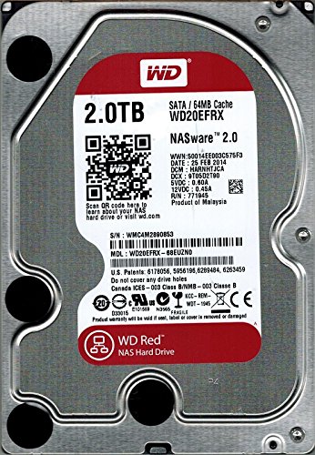 【中古】【非常に良い】Western Digital WD20EFRX-68EUZN0 2TB NAS DCM:HARNHTJCA WD レッド