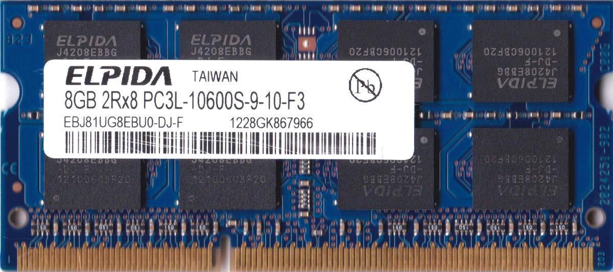 【中古】【非常に良い】ELPIDA 低電圧メモリ (1.35V) PC3L-10600S (DDR3L-1333) 4GB SO-DIMM 204pin ノートパソコン用メモリ 型番：EBJ81UG8EBU0-DJ-F
