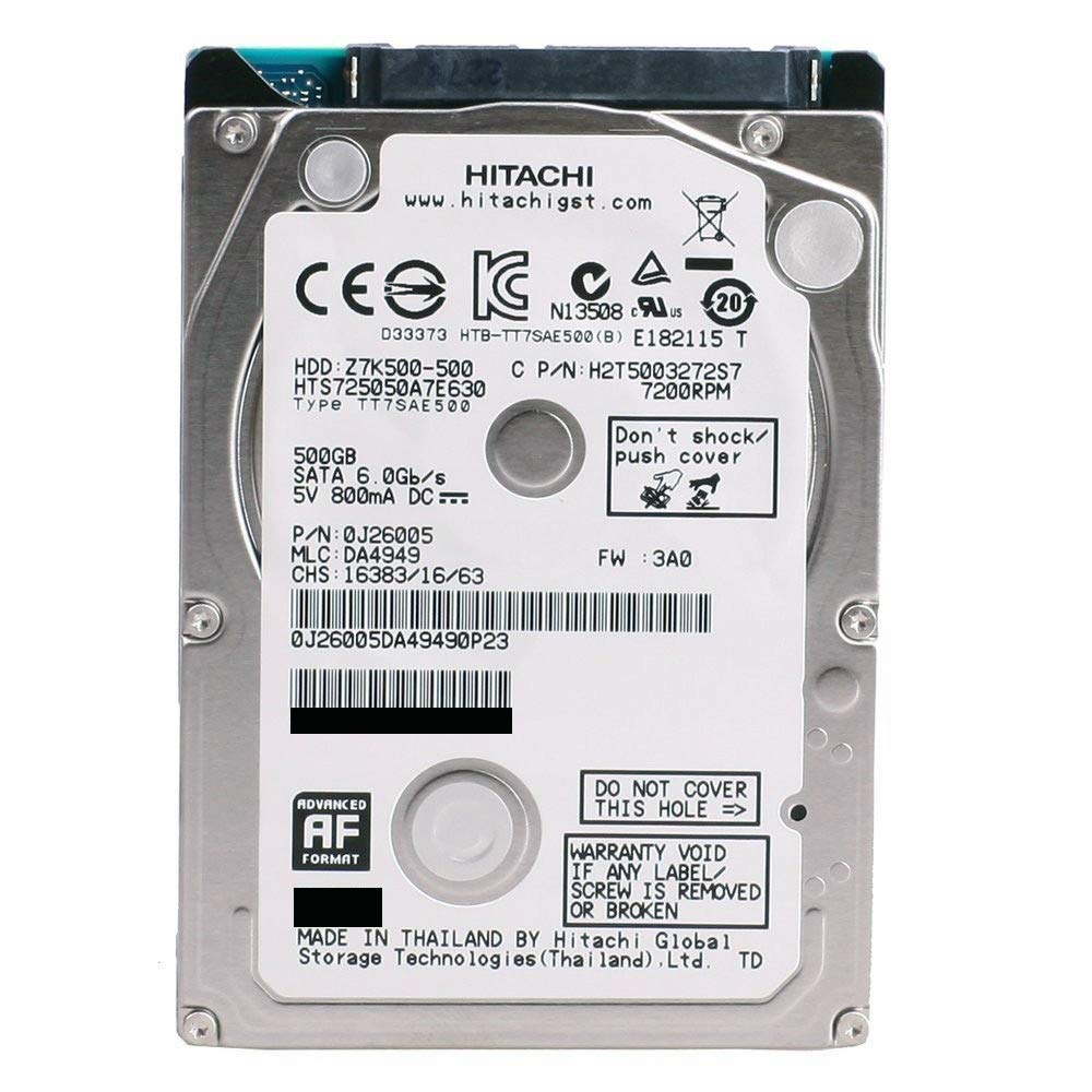 【中古】【人並み外れたに好いたらしい】IBM 42T1372 HTS725050A7E630 2.5in SATA 薄型500GB 7200 HGST ノートパソコンハードドライブ Lenovo