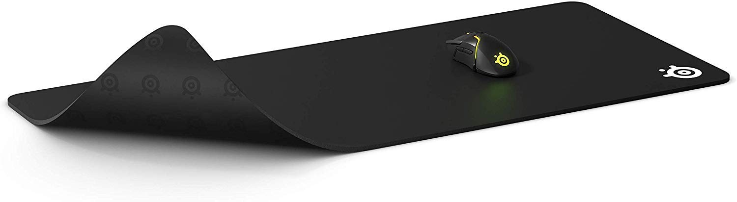 【中古】【非常に良い】SteelSeries ゲーミングマウスパッド 大型 極厚 ノンスリップラバーベース ブラック 90cm×40cm×0.4cm QcK Heavy XXL 67500