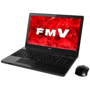【中古】【非常に良い】富士通 ノートパソコン FMV LIFEBOOK AH53/U シャイニーブラック(Office Premium プラス Office 365) FMVA53UB｜スカイマーケットプラス