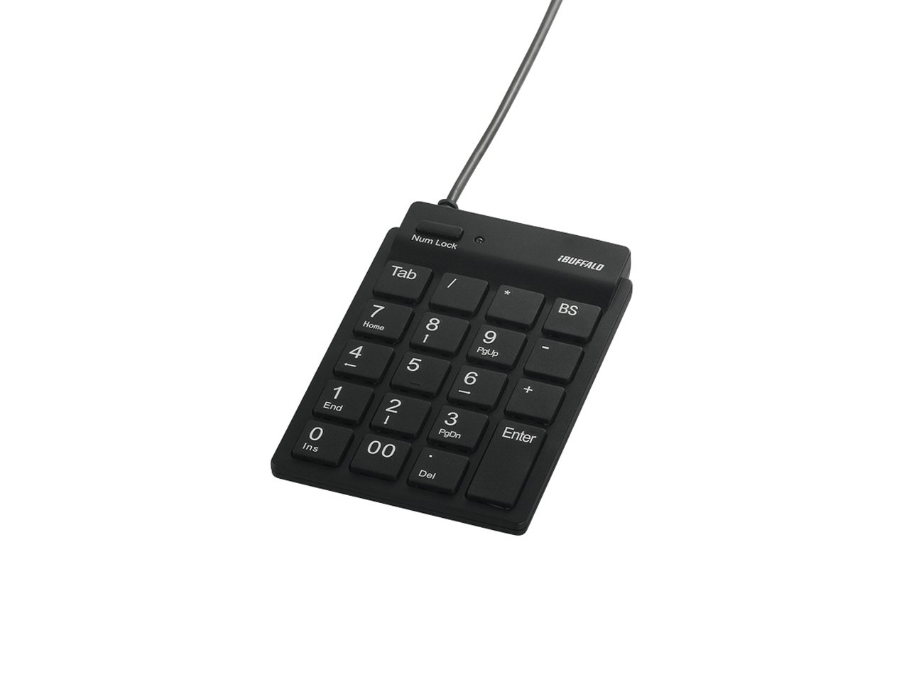 【中古】【非常に良い】BUFFALO バッファロー スリムテンキーボード Tabキー付き ブラック BSTK11BK