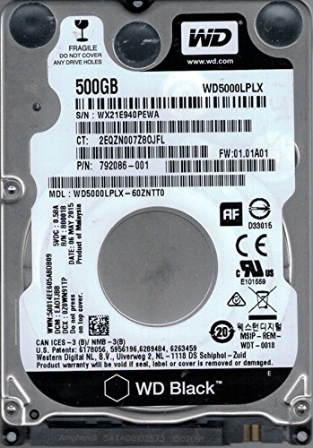 【中古】【人並み外れたに好いたらしい】WD5000LPLX-60ZNTT0 DCM: EAOTJBB WX21E Western Digital 500GB