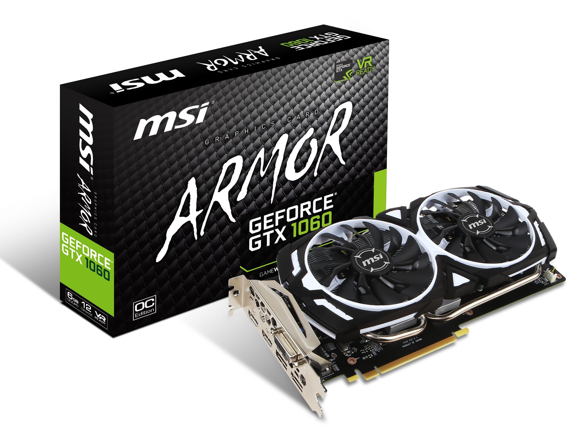 【中古】【非常に良い】MSI ARMOR 2X デュアルファン搭載 GeForce GTX 1060 グラフィックスカード 6GB版 GeForce GTX 1060 ARMOR 6G OCV1