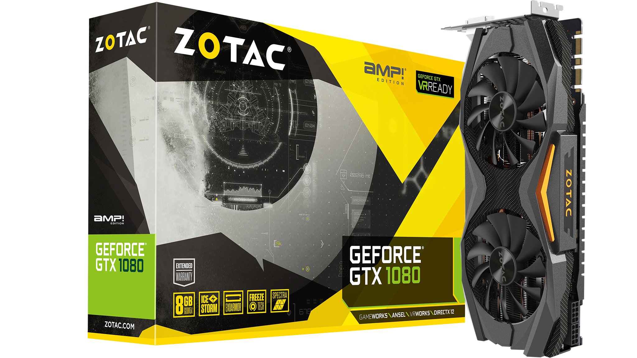 【中古】【非常に良い】ZOTAC (ゾタック) GeForce GTX 1080 AMP!エディション ZT-P10800C-10P 8GB GDDR5X IceStorm 冷却 メタルラップアラウンドカーボン ExoA