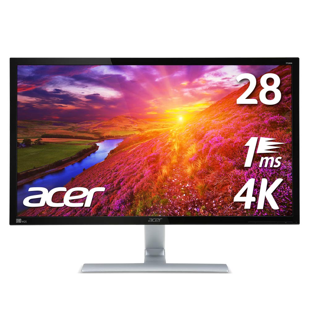 【中古】【非常に良い】Acer 4K モニター ディスプレイ RT280Kbmjdpx 28インチ 3840x2160/TN/1ms/スピーカー内蔵/HDMI端子対応